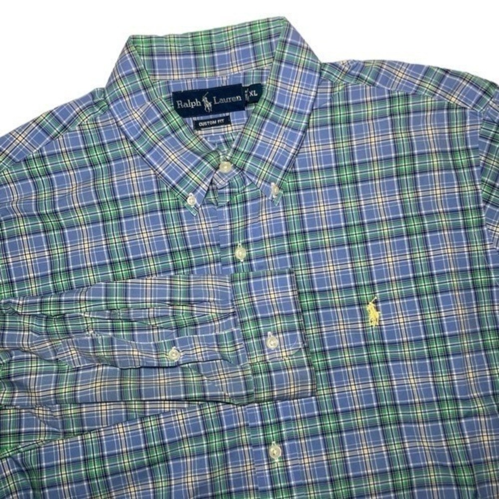 Ralph Lauren Shirt Mens XL Custom Fit Loud Madras Plaid Button Down Long Sleeve - Picture 3 of 8